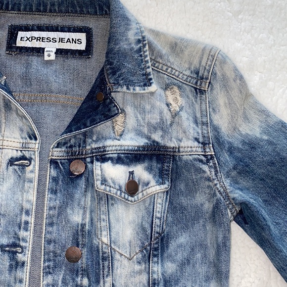 NWOT Express Jeans Acid Wash Jacket - XS - Picture 3 of 3